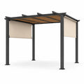 Pergola aluminiowa z osłonami bocznymi 3x3x2.3m beżowa