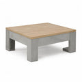 Stolik kawowy z drewna i betonu 90x90x35 cm drewniany/szary
