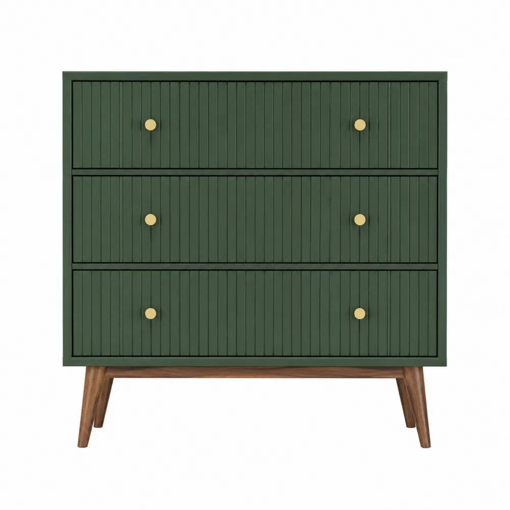 Komoda MDF zielona z trzema szufladami 80x40x90 cm