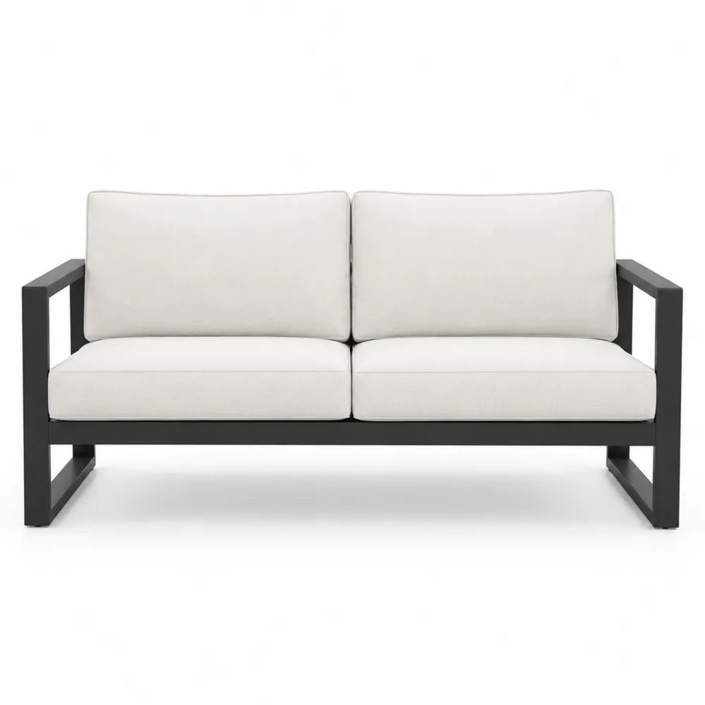 Sofa ogrodowa dwuosobowa aluminiowa z poduszkami
