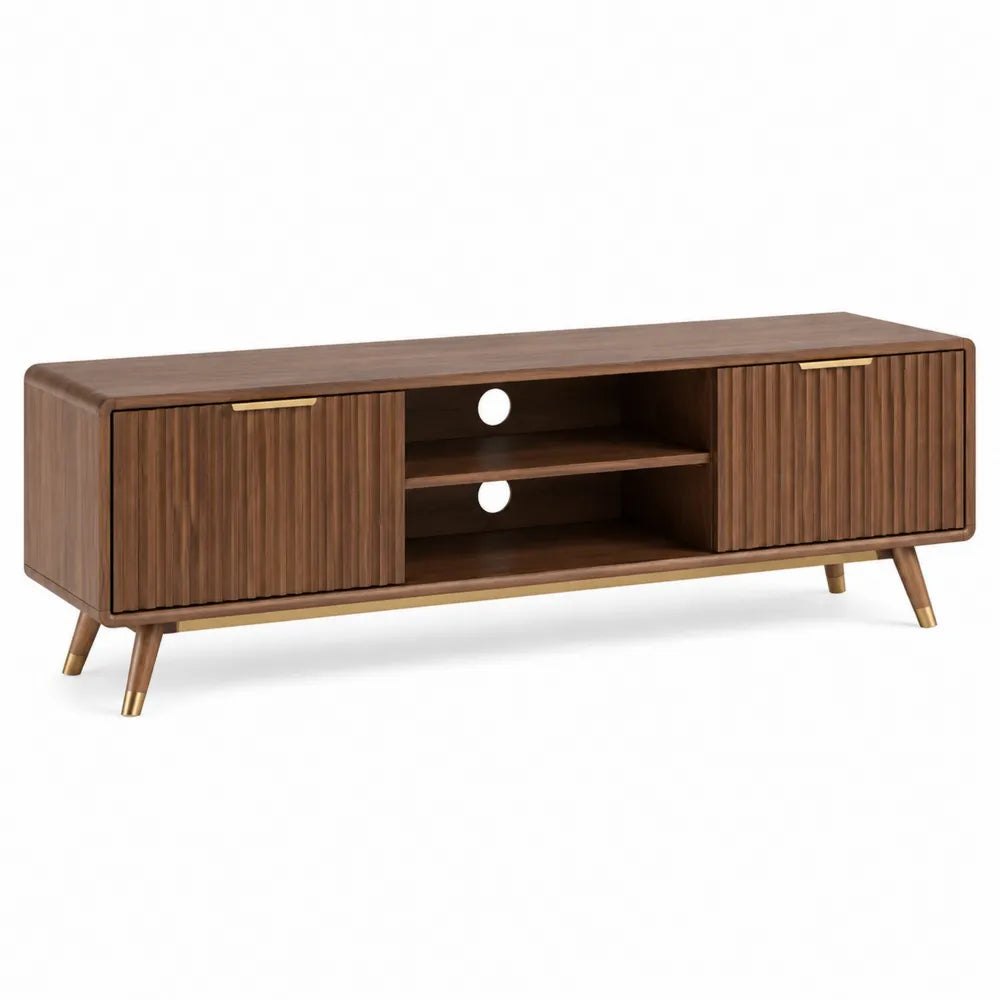 Szafka RTV drewniana brązowa 150x40x45 cm